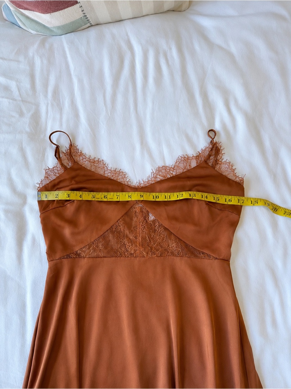 Petal & Pup Ariel Brown Satin Lace Midi Dress Size 8 NWT - Picture 7 of 11